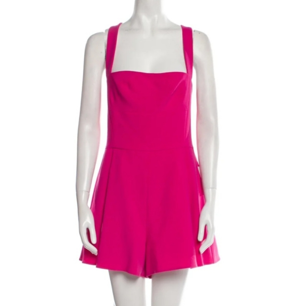 Black Halo Emerson Pink Playsuit Romper Crisscross Straps - 10 - Picture 3 of 10